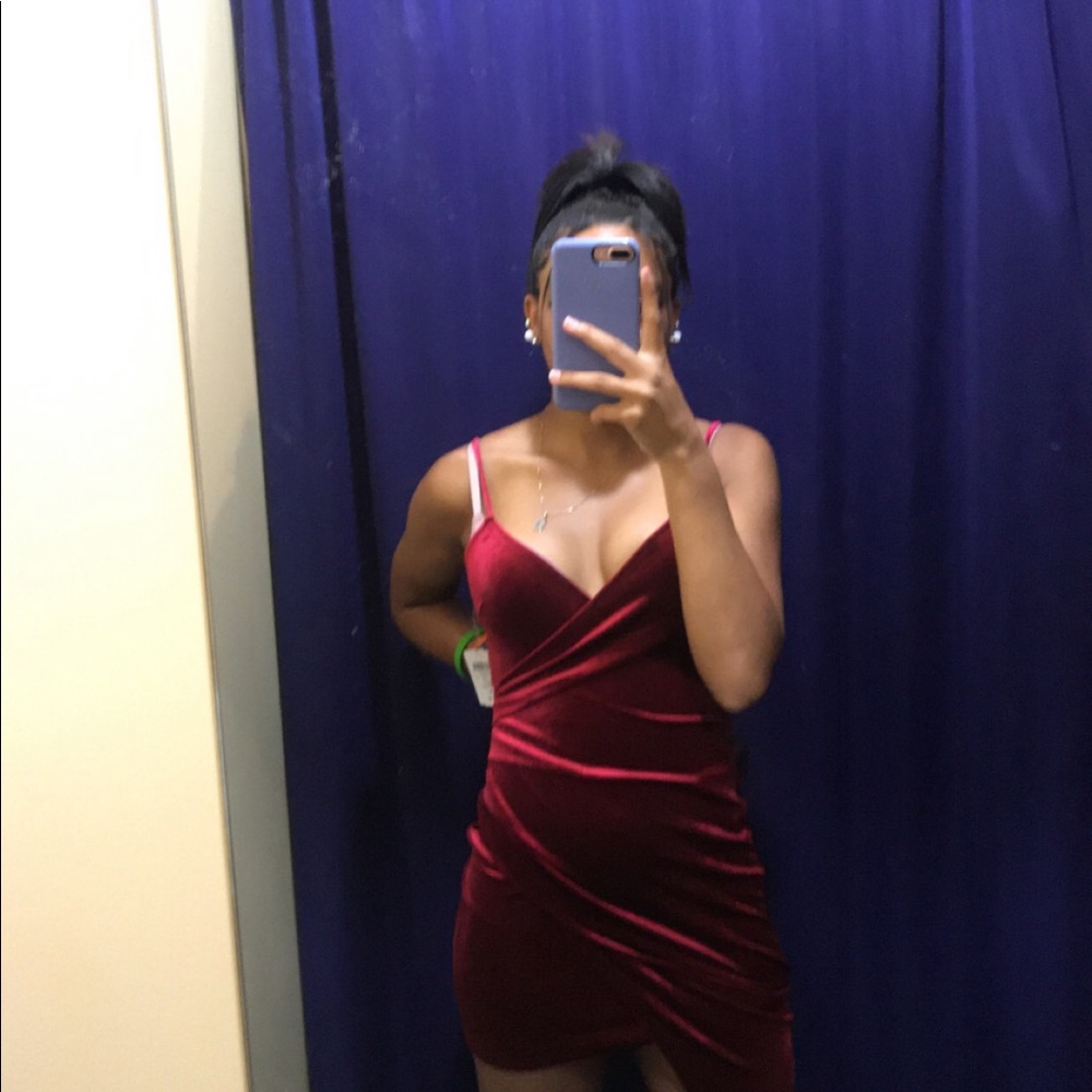 A cute red velvet dress